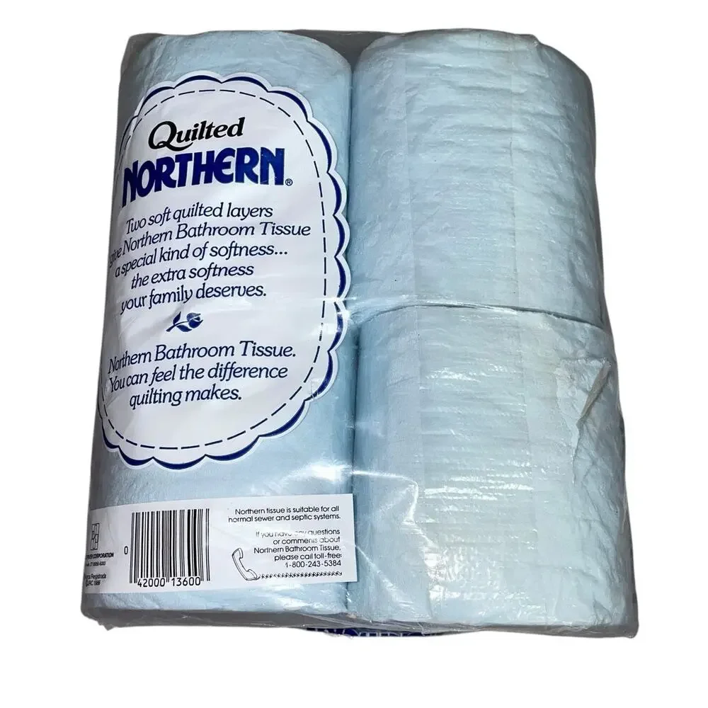 Quilted Northern Blue Toilet Paper 4 Roll Bathroom Tissue African American FLAW